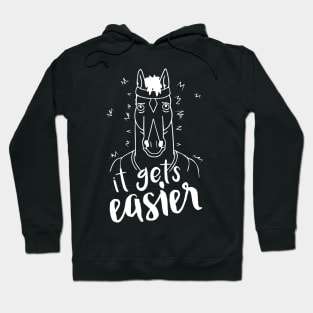 It Gets Easier Outline White Hoodie